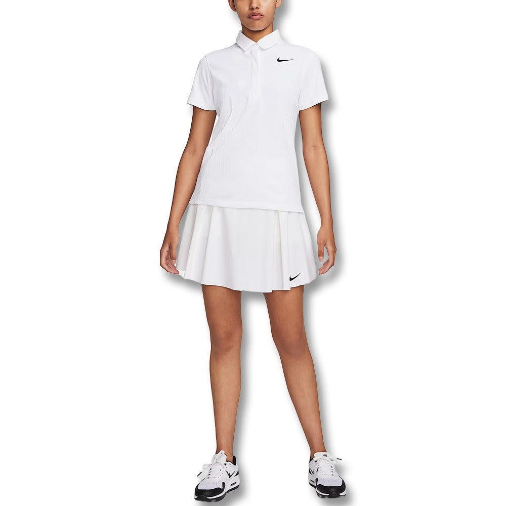 Nike Dri-FIT Tour ADV Shortsleeve Jaq Golf Polo White/Black - Holiday24 Women