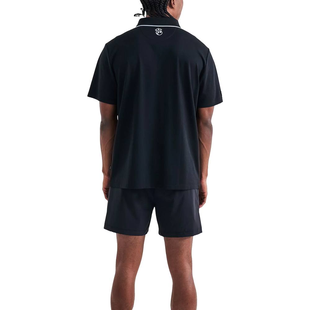 Malbon Roll King Performance Pique Golf Polo Black - FW24