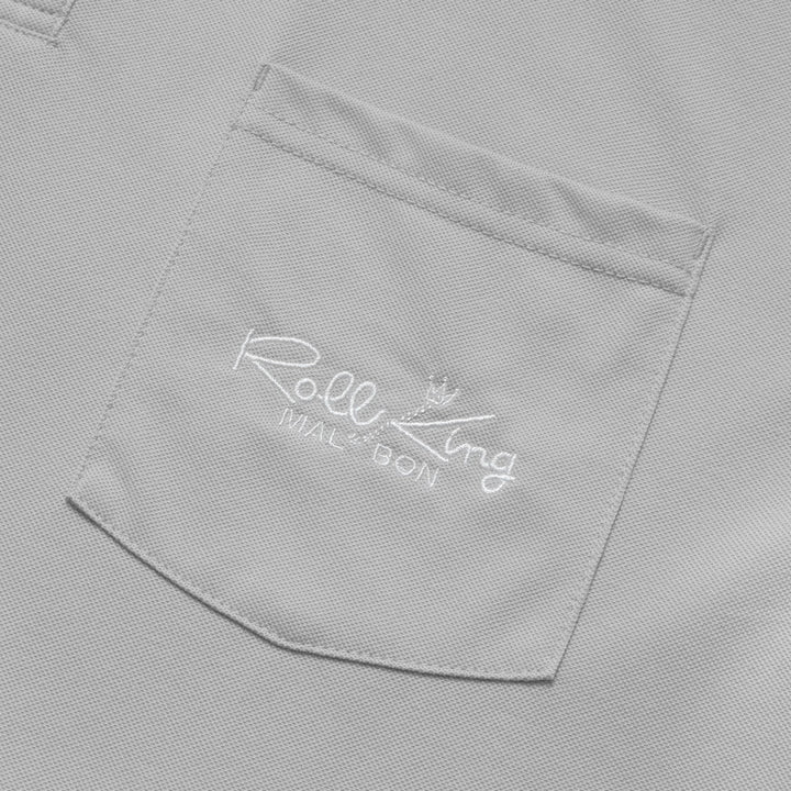Malbon Roll King Performance Pique Golf Polo Steel - FW24