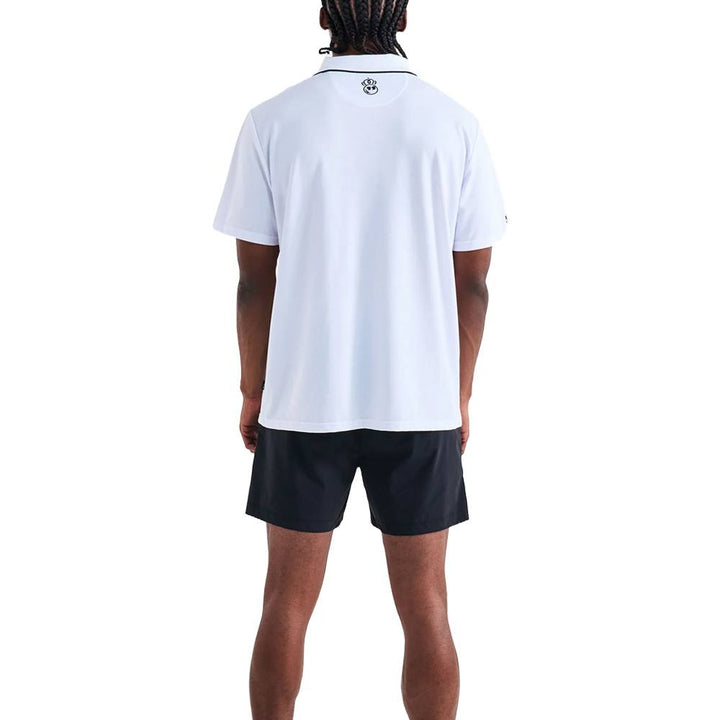 Malbon Roll King Performance Pique Golf Polo White - FW24