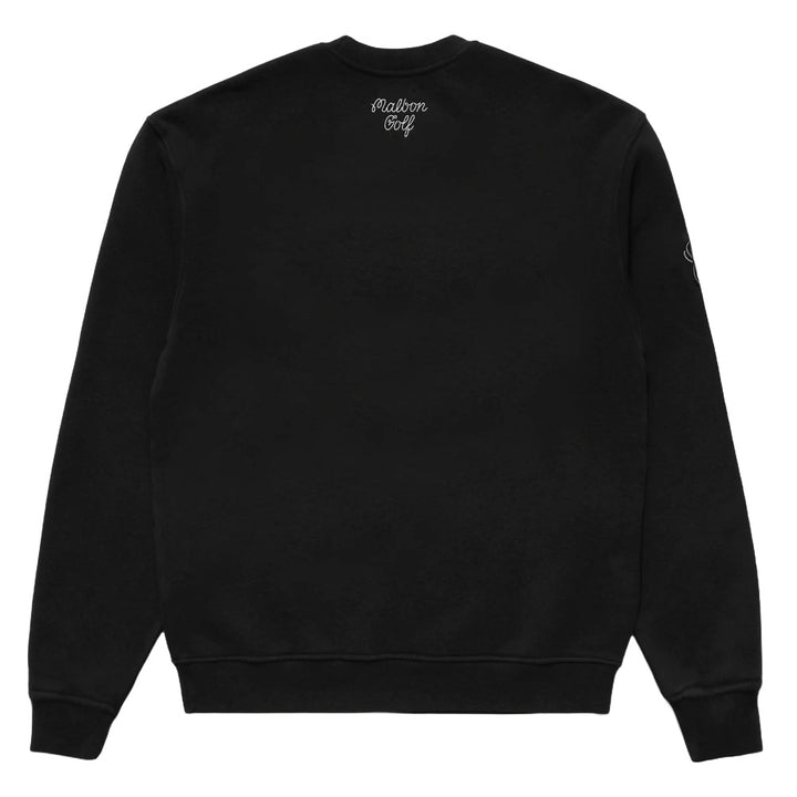 Malbon Roll King Crew Fleece Golf Sweater Black - FW24