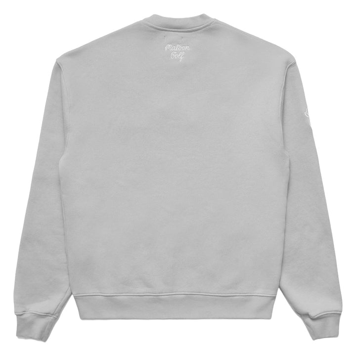 Malbon Roll King Crew Fleece Golf Sweater Steel - FW24
