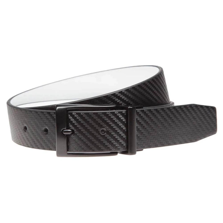 Nike Carbon Fiber Textured Reversible Golf Belt Black/White - 25 Men