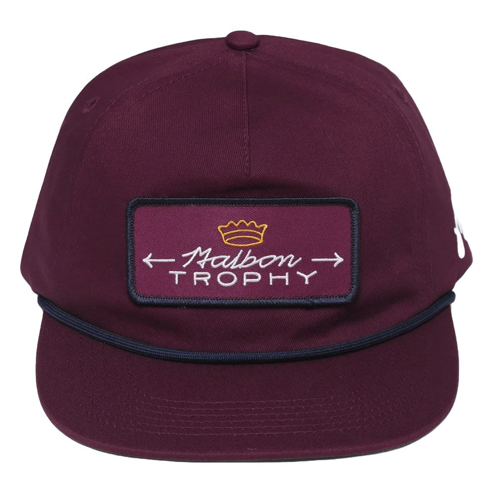 Malbon Trophy Twill Rope Golf Cap Burgundy - FW24