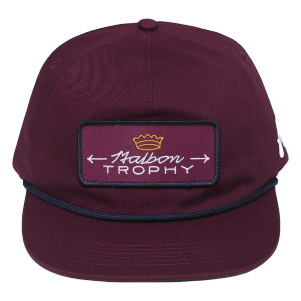 Malbon Trophy Twill Rope Golf Cap Burgundy - FW24