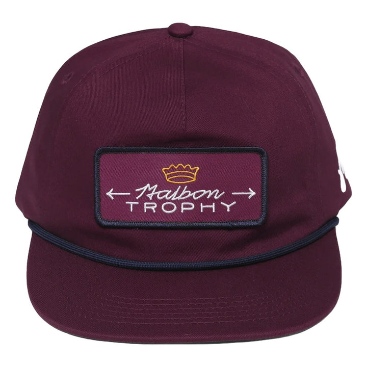 Malbon Trophy Twill Rope Golf Cap Burgundy - FW24