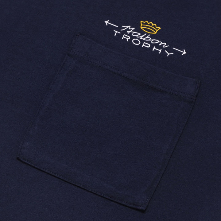 Malbon Trophy Pocket Golf T-Shirt Navy - FW24