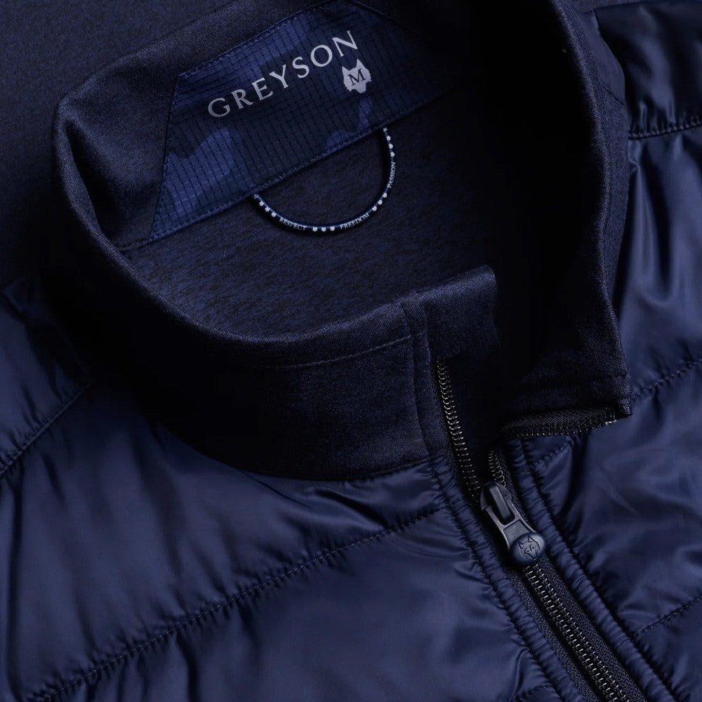 グレイソン ダウンジャケット S ネイビー GREYSON ゴルフ Greyson Hybrid Quarter-Zip Golf Jacket Maltese Blue - FA25 Men