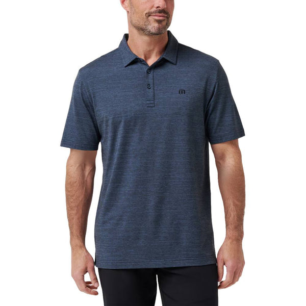 TravisMathew The Heather Golf Polo Vintage Indigo/Black - SS22