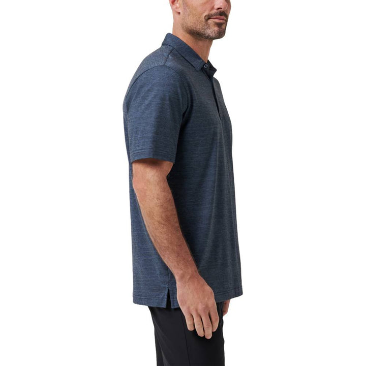 TravisMathew The Heather Golf Polo Vintage Indigo/Black - SS22