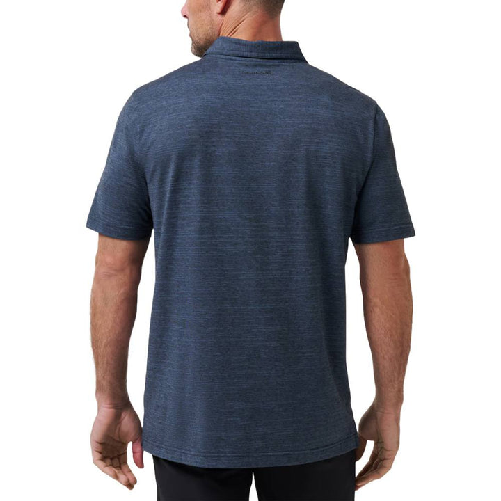 TravisMathew The Heather Golf Polo Vintage Indigo/Black - SS22