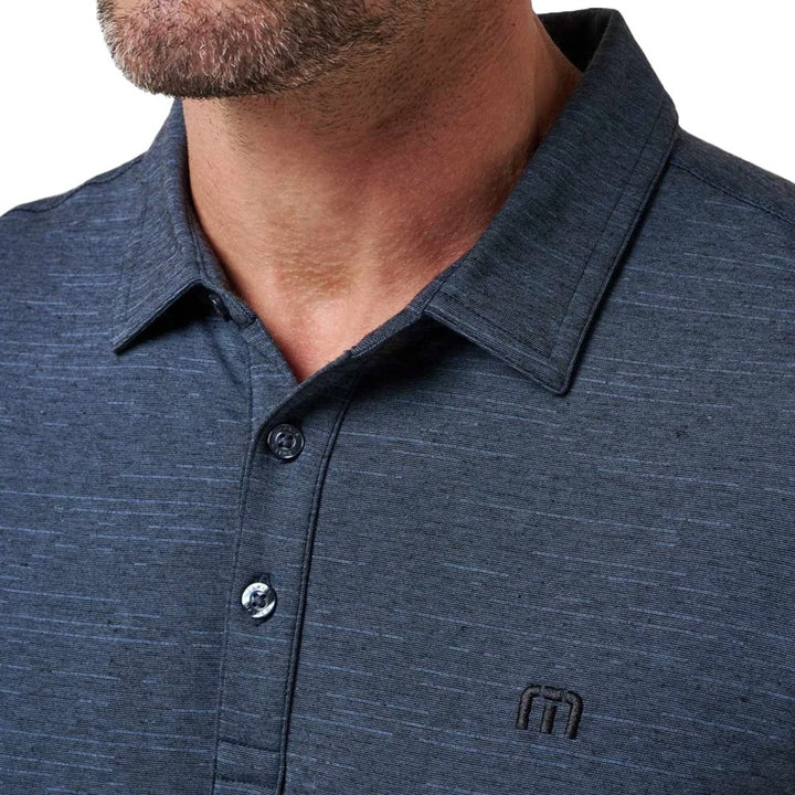 TravisMathew The Heather Golf Polo Vintage Indigo/Black - SS22