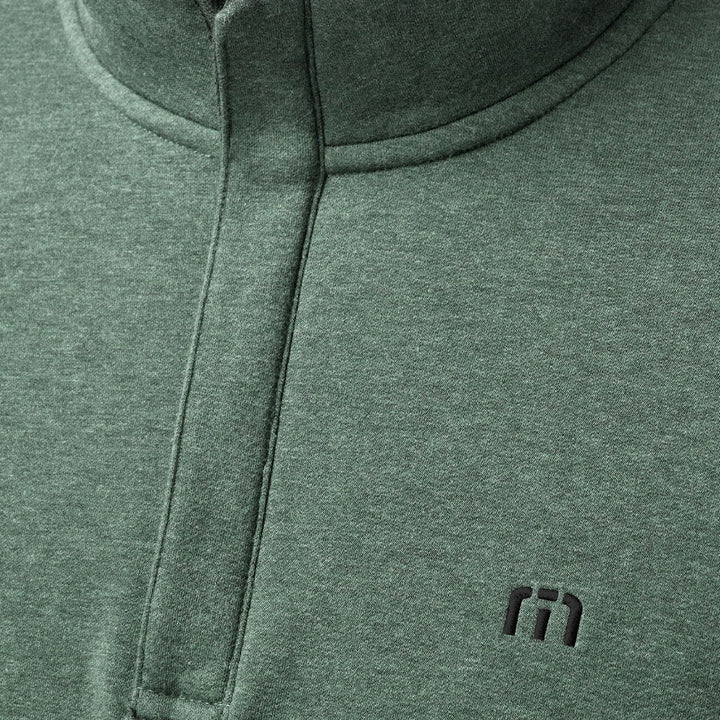 TravisMathew Cloud Quarter Zip 2.0 Golf Pullover Heather Balsam - FW22