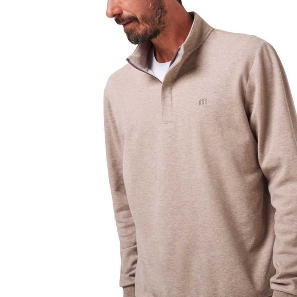 TravisMathew Cloud Quarter Zip 2.0 Golf Pullover Portabella - SS24 Men