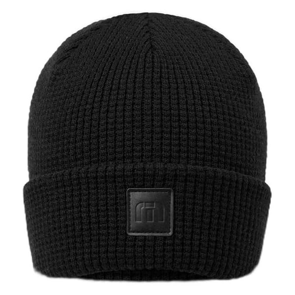 TravisMathew Cloud Waffle Golf Beanie Black - FW24
