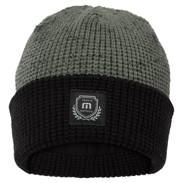 TravisMathew Cloud Waffle Golf Beanie Dark Olive - FW24