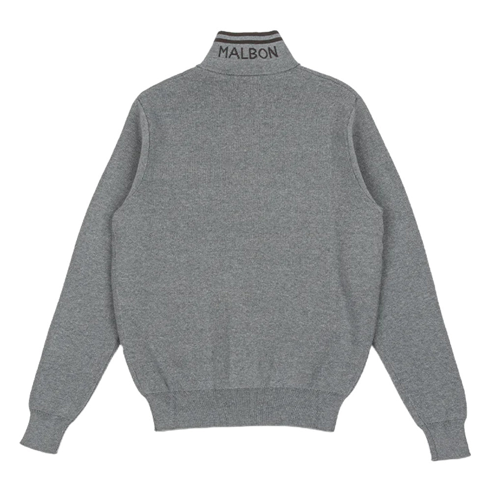 Malbon Evergreen Sorrel Knit 1/4 Zip Golf Pullover Charcoal
