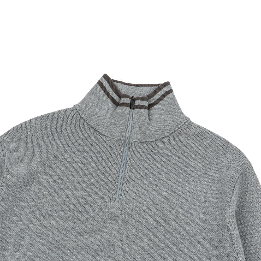 Malbon Evergreen Sorrel Knit 1/4 Zip Golf Pullover Charcoal