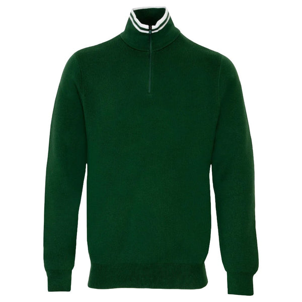 Malbon Evergreen Sorrel Knit 1/4 Zip Golf Pullover Evergreen - FW24