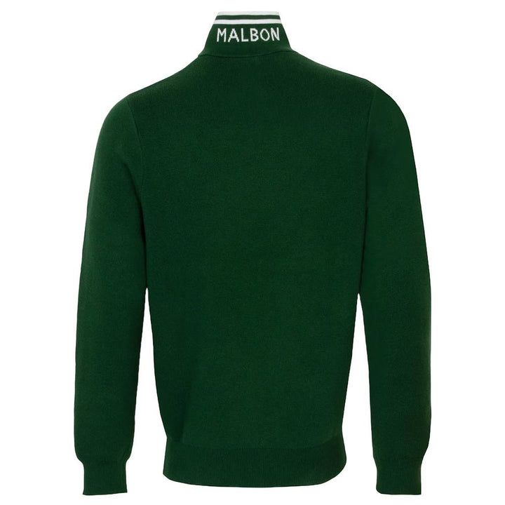 Malbon Evergreen Sorrel Knit 1/4 Zip Golf Pullover Evergreen - FW24