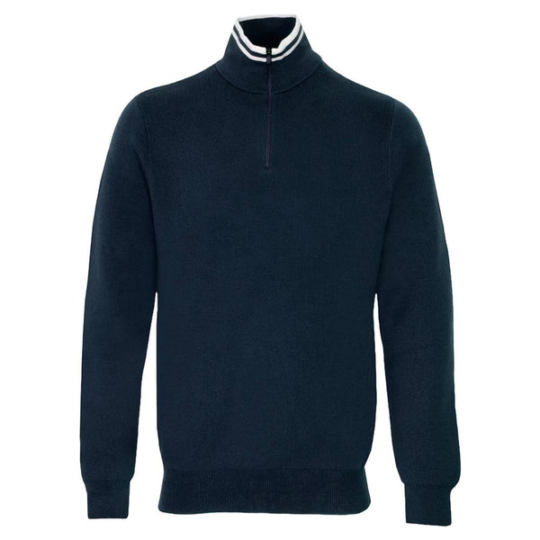 Malbon Evergreen Sorrel Knit 1/4 Zip Golf Pullover Navy - FW24