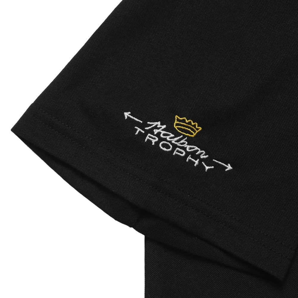 Malbon Trophy Performance Pique Golf Polo Black - FW24