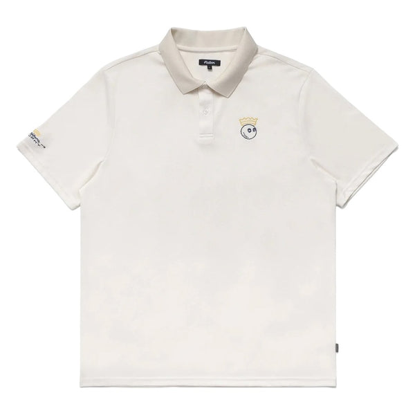 Malbon Trophy Performance Pique Golf Polo Ivory - FW24