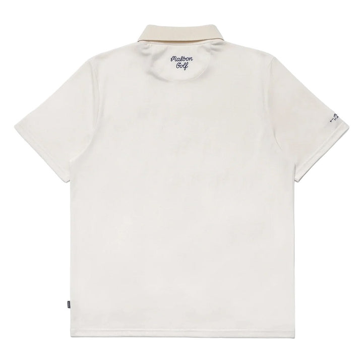 Malbon Trophy Performance Pique Golf Polo Ivory - FW24