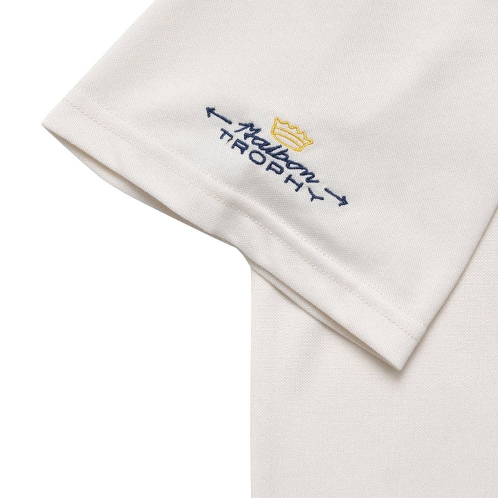 Malbon Trophy Performance Pique Golf Polo Ivory - FW24