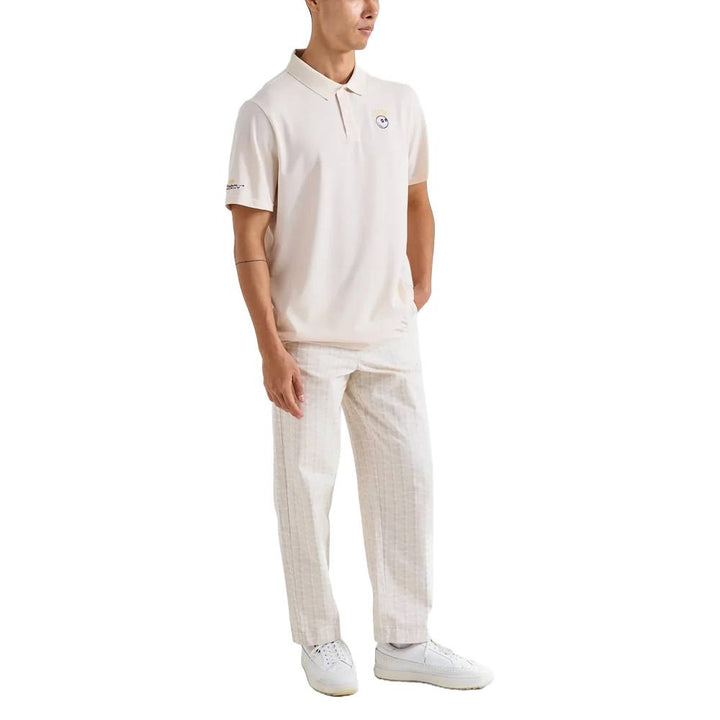 Malbon Trophy Performance Pique Golf Polo Ivory - FW24