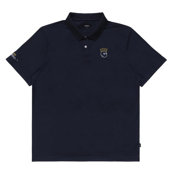 Malbon Trophy Performance Pique Golf Polo Navy - FW24