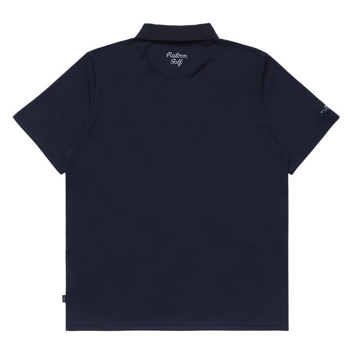 Malbon Trophy Performance Pique Golf Polo Navy - FW24