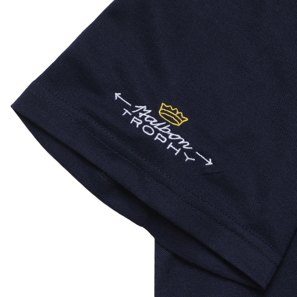 Malbon Trophy Performance Pique Golf Polo Navy - FW24