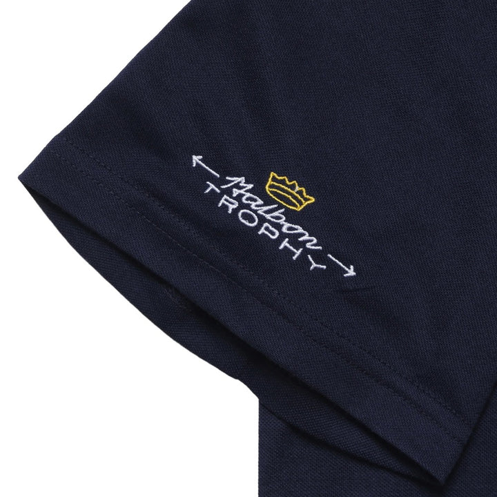 Malbon Trophy Performance Pique Golf Polo Navy - FW24