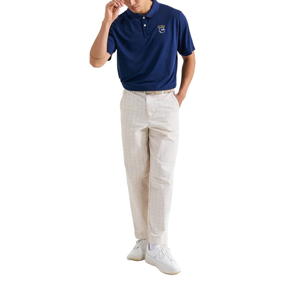 Malbon Trophy Performance Pique Golf Polo Navy - FW24