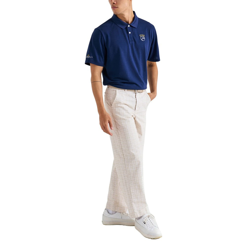 Malbon Trophy Performance Pique Golf Polo Navy - FW24