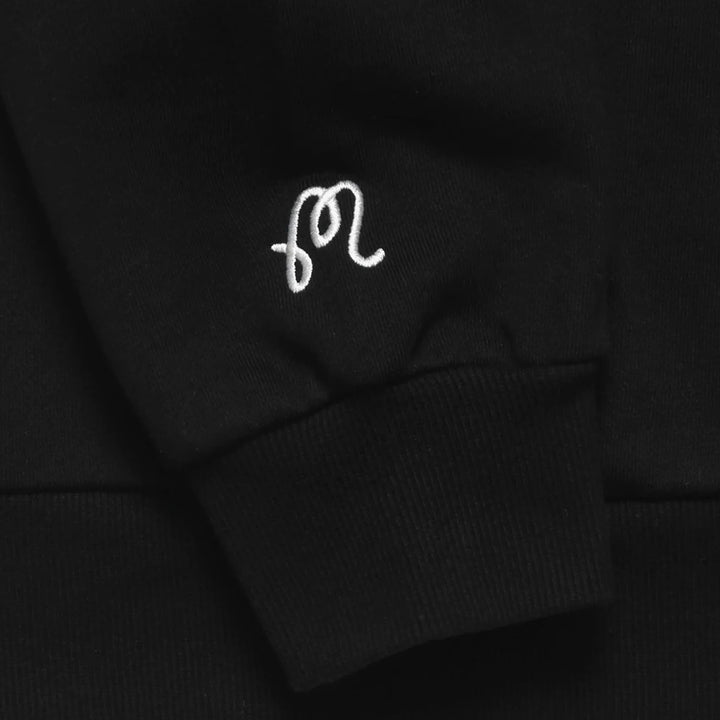 Malbon Trophy Quarter Zip Fleece Golf Sweater Black - FW24