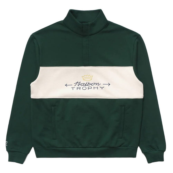 Malbon Trophy Quarter Zip Fleece Golf Sweater Green - FW24