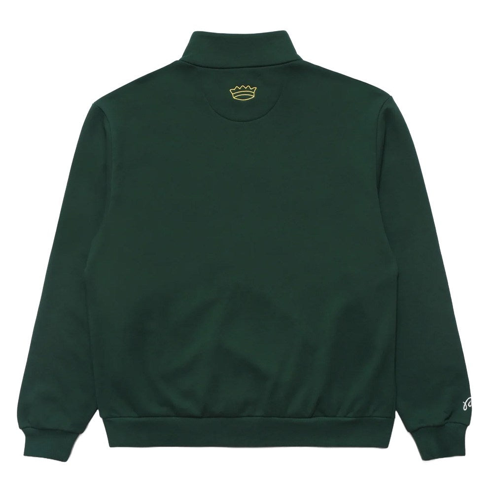 Malbon Trophy Quarter Zip Fleece Golf Sweater Green - FW24 Men