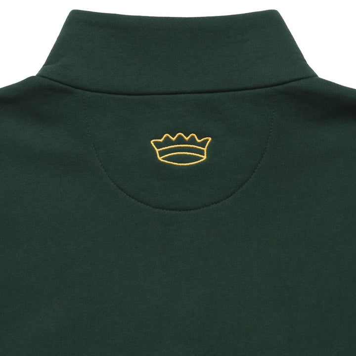 Malbon Trophy Quarter Zip Fleece Golf Sweater Green - FW24