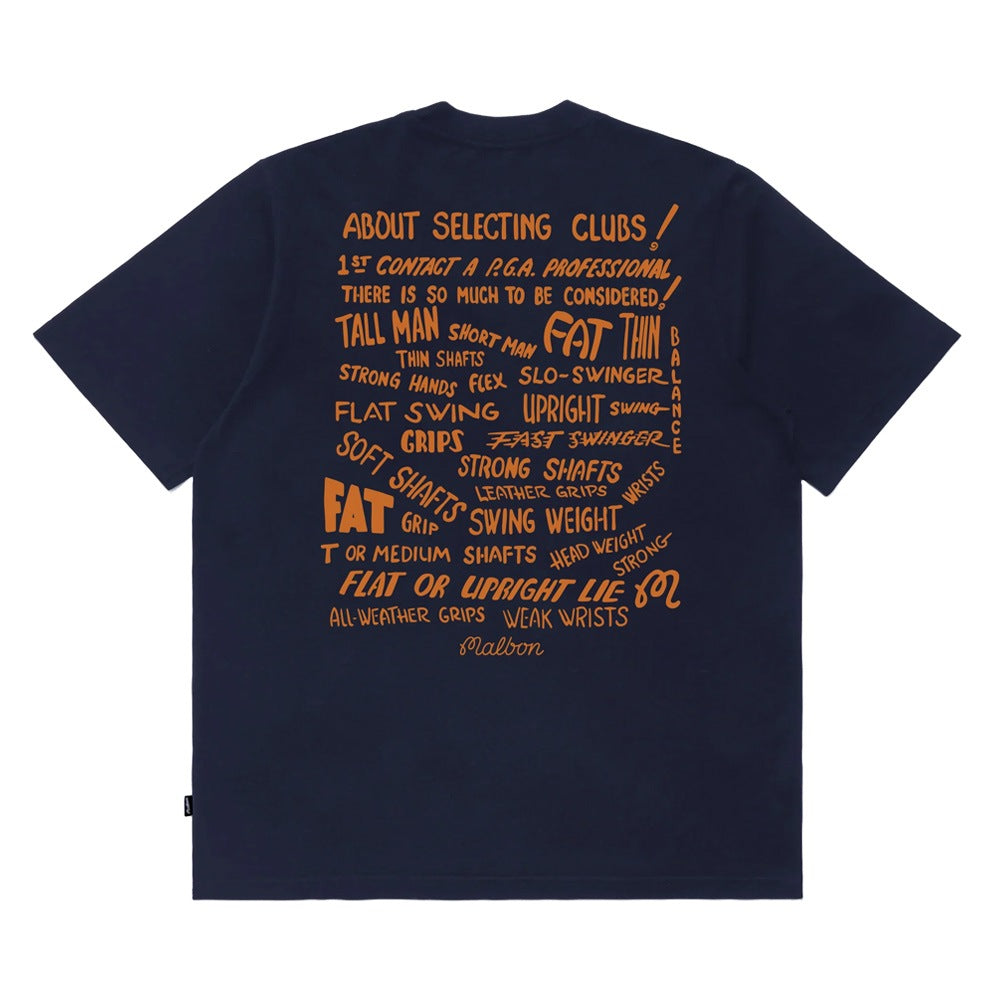 【MALBON GOLF】[GOLF TIPS] Club Select SS T-shirt ■MAN Malbon Club Select SS Golf T-Shirt Indigo - FW24 Men – Golfio