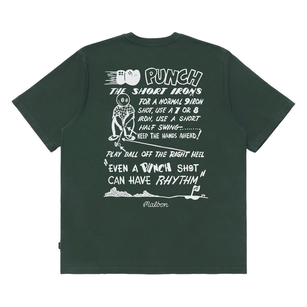 【MALBON GOLF】[GOLF TIPS] Punch Shot SS T-shirt ■MAN Malbon Punch Shot SS Golf T-Shirt Green - FW24 Men – Golfio