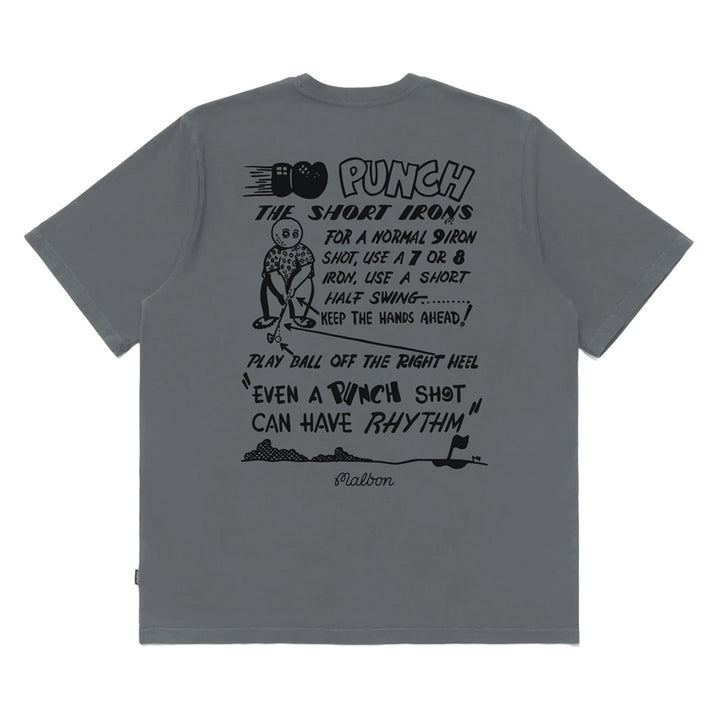 Malbon Punch Shot SS Golf T-Shirt Charcoal Gray - FW24
