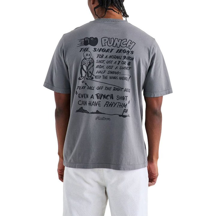 Malbon Punch Shot SS Golf T-Shirt Charcoal Gray - FW24
