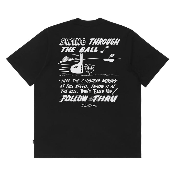 Malbon Follow Thru SS Pocket Golf T-Shirt Black - FW24