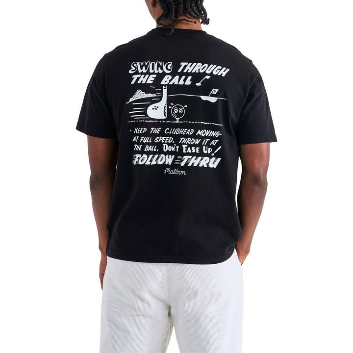 Malbon Follow Thru SS Pocket Golf T-Shirt Black - FW24