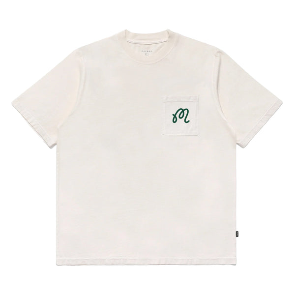 Malbon Follow Thru SS Pocket Golf T-Shirt Ivory - FW24