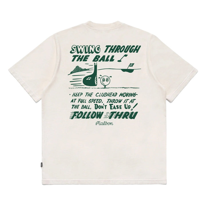 Malbon Follow Thru SS Pocket Golf T-Shirt Ivory - FW24