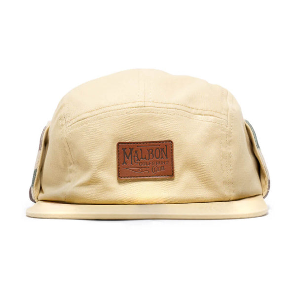 Malbon Blind Ear Flap 5 Panel Golf Cap Sand - FW24