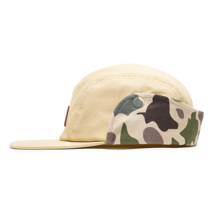 Malbon Blind Ear Flap 5 Panel Golf Cap Sand - FW24